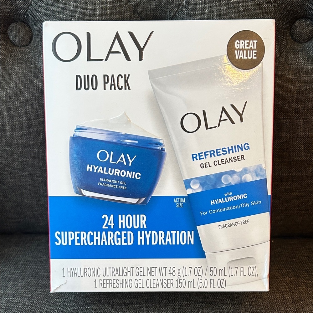 NEW 🆕 OLAY Regenerist Hyaluronic Gel Cleanser and Face Moisturizer Duo Set
